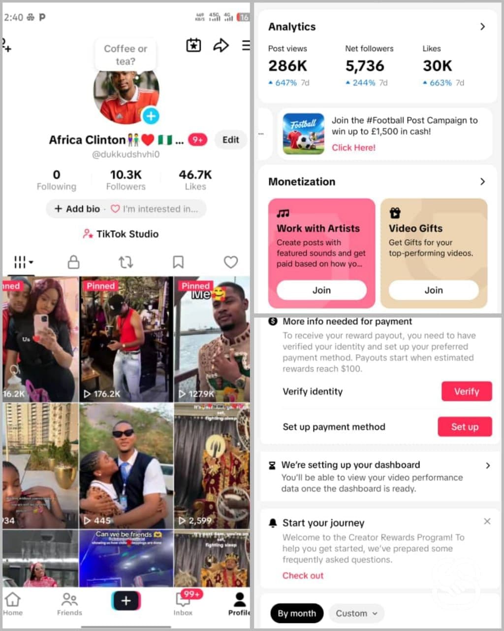 U.k 🇬🇧Monetized TikTok Account